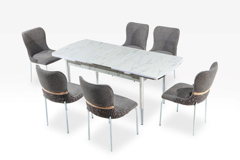 Inci Diningroom (Dining Table & 4 Dining Chair) in Walnut - 115-INC-SET-WL-4-SET