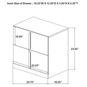 Ines 2-drawer Nightstand Bedside Table White High Gloss - 223092