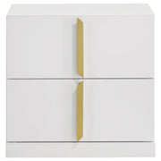 Ines 2-drawer Nightstand Bedside Table White High Gloss - 223092