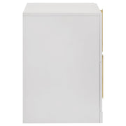 Ines 2-drawer Nightstand Bedside Table White High Gloss - 223092