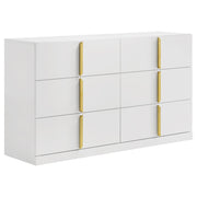 Ines 4-piece Queen Bedroom Set Grey and White High Gloss - 223091GRYQ-S4