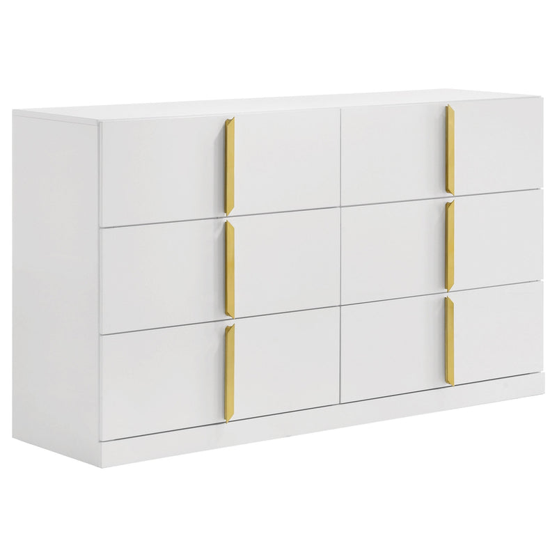 Ines 4-piece Queen Bedroom Set Grey and White High Gloss - 223091GRYQ-S4