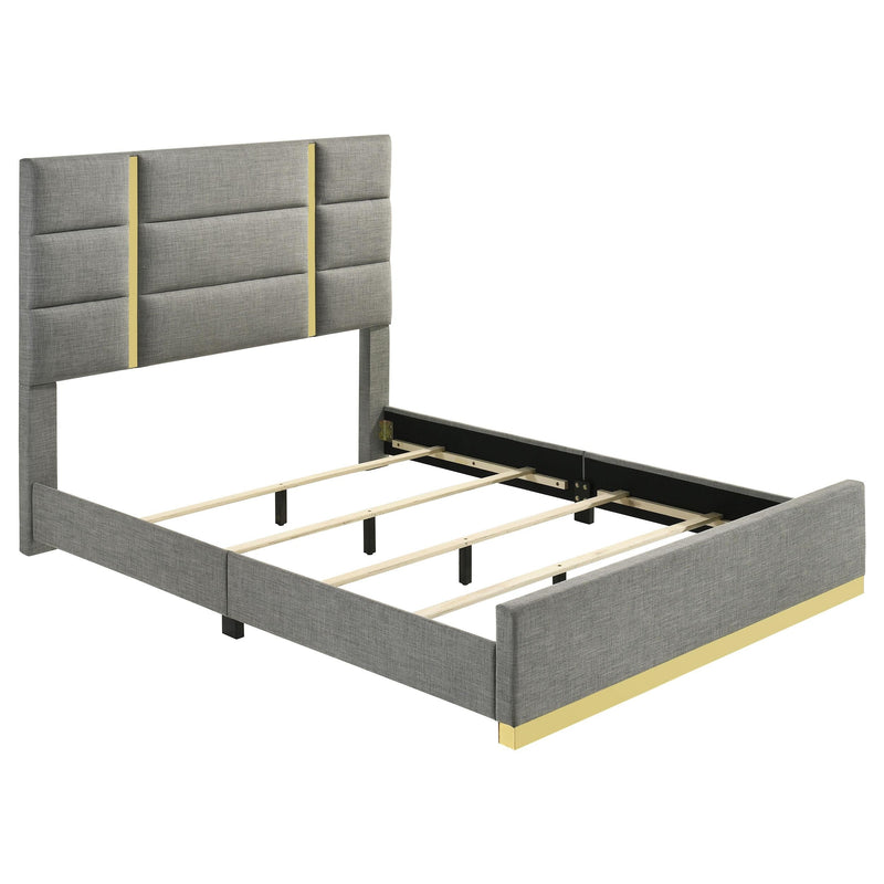 Ines 5-piece Queen Bedroom Set Grey and White High Gloss - 223091GRYQ-S5