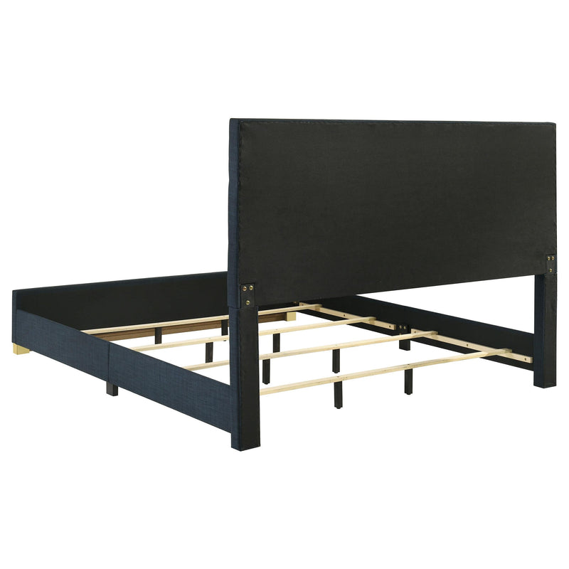 Ines 56-inch Fabric Upholstered Eastern King Panel Bed Navy - 223091NVYKE