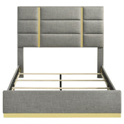 Ines 56-inch Fabric Upholstered Queen Panel Bed Grey - 223091GRYQ