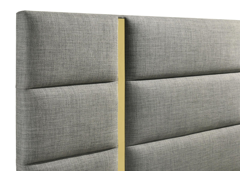Ines 56-inch Fabric Upholstered Queen Panel Bed Grey - 223091GRYQ