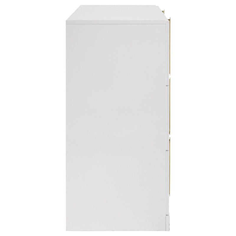 Ines 6-drawer Bedroom Dresser Cabinet White High Gloss - 223093