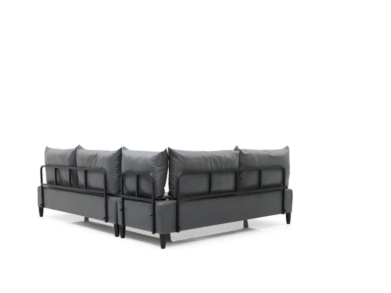 Inferno Sectional Vinyl in Grey - 701-INF-GRAY-S