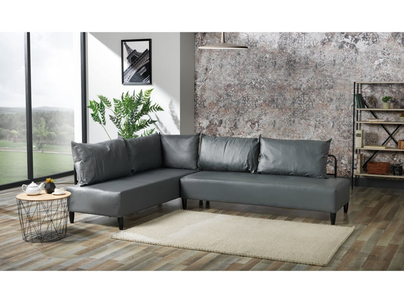 Inferno Sectional Vinyl in Grey - 701-INF-GRAY-S