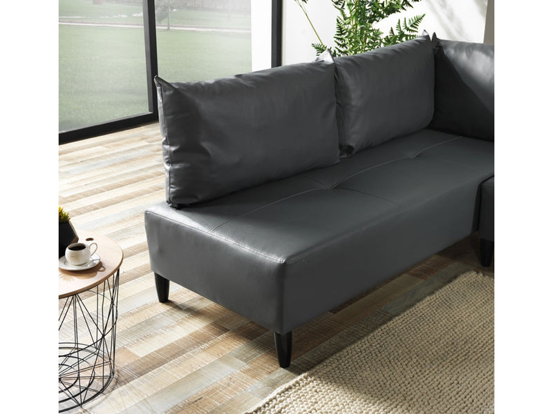 Inferno Sectional Vinyl in Grey - 701-INF-GRAY-S