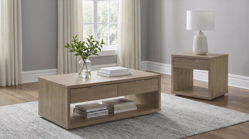Ingram 2-Piece Coffee and End Table Set with Storage Latte - 710978-S2