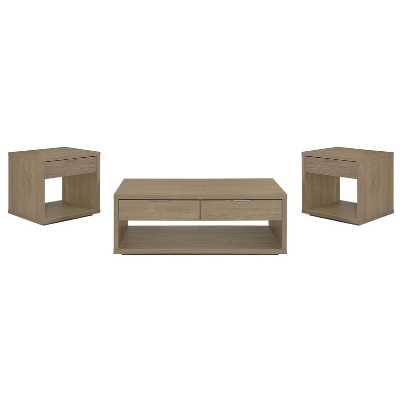 Ingram 3-Piece Coffee and End Table Set with Storage Latte - 710978-S3