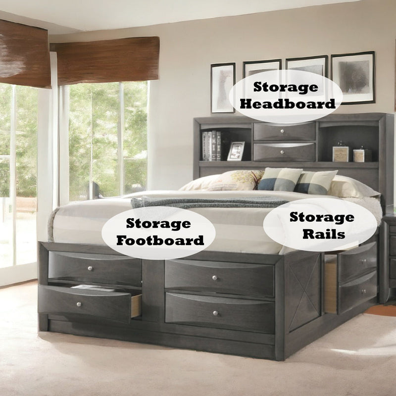 Ireland Queen Bed W/Storage - 22700Q
