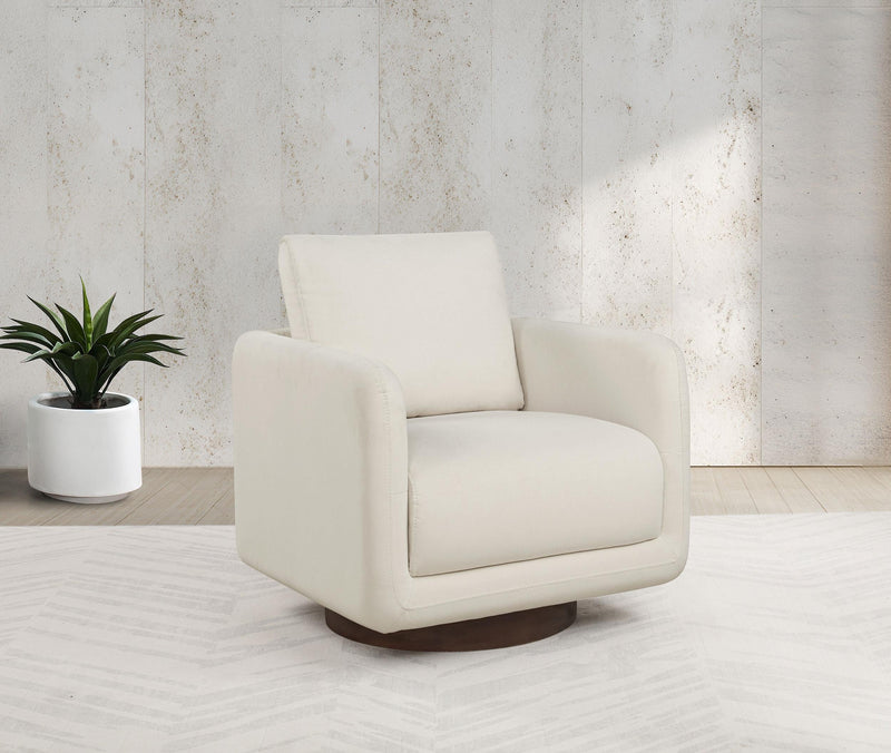 Iris Fabric Upholstered Swivel Accent Chair Ivory - 903255