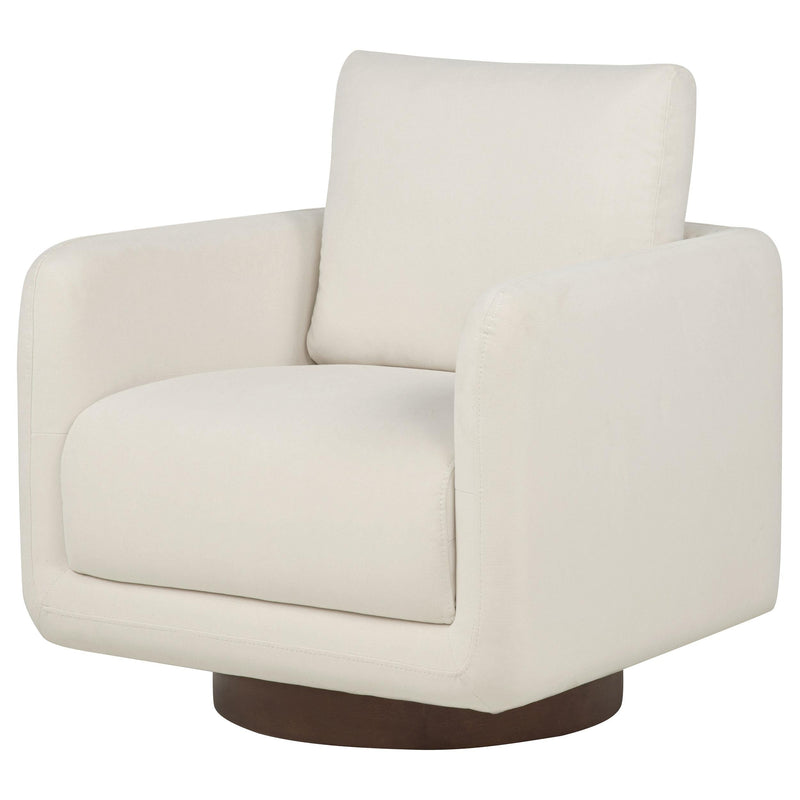 Iris Fabric Upholstered Swivel Accent Chair Ivory - 903255