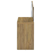 Irwin Vanity Table with LED Mirror and Storage Rustic Oak - 935790