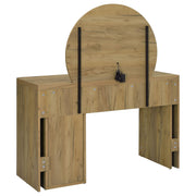 Irwin Vanity Table with LED Mirror and Storage Rustic Oak - 935790