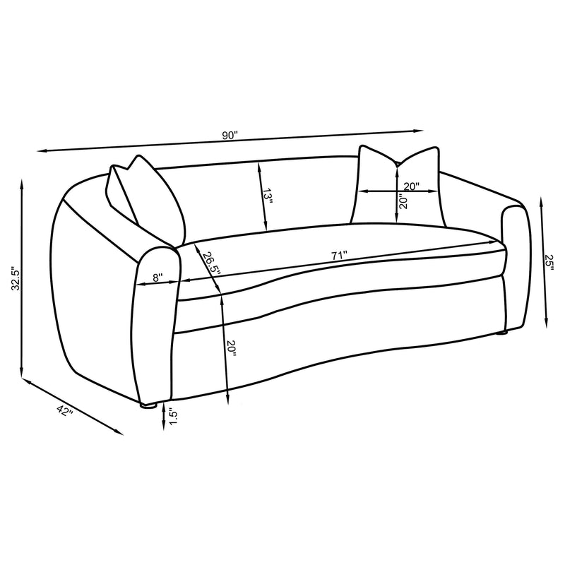 Isabella Fabric Upholstered Sofa Sand - 504971