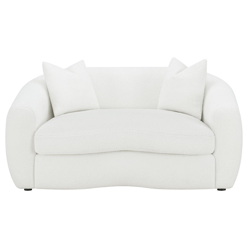 Isabella Faux Sheepskin Upholstered Loveseat Natural - 509872