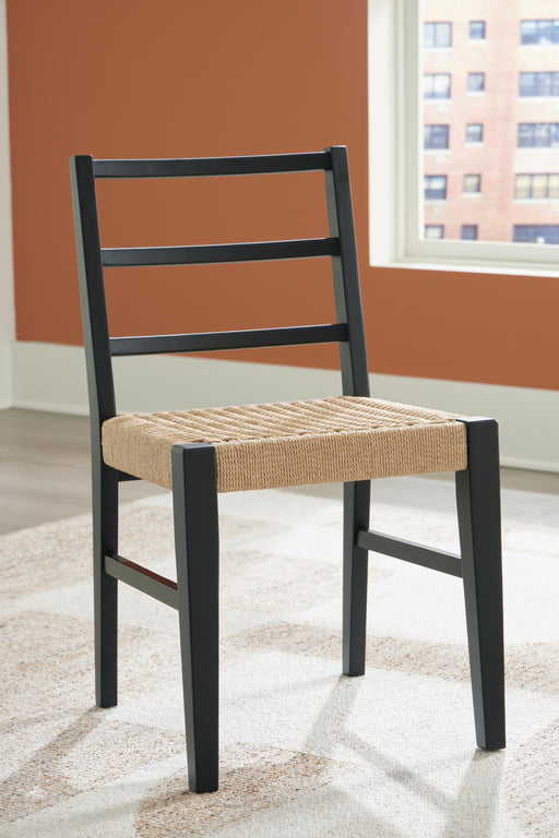 Isanti Light Brown/Black Dining Chair, Set of 2 - D752-02