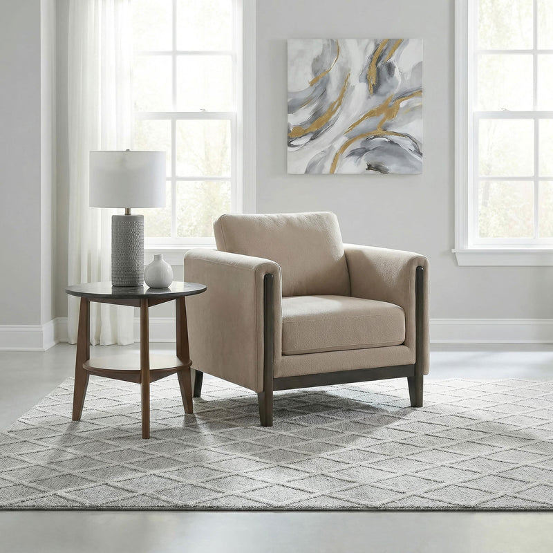 Islington Fabric Upholstered Panel Arm Accent Chair Taupe - 511103