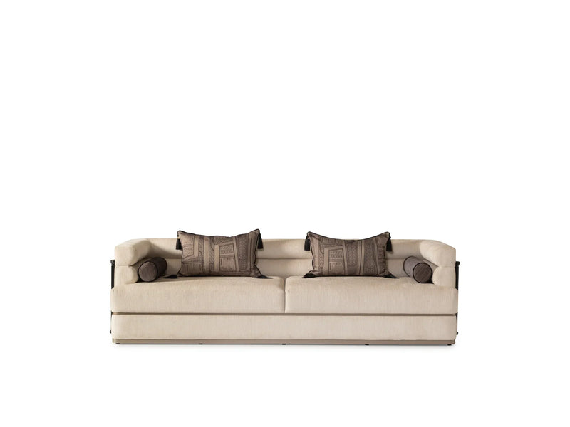 Istanbul Stationary Four Seat Sofa in Cream - 200-GAB-IST-4