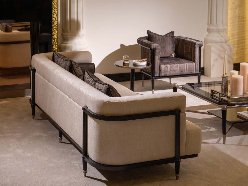 Istanbul Stationary Highseat Four Seater Sofa in Cream - 200-GAB-IST-4H