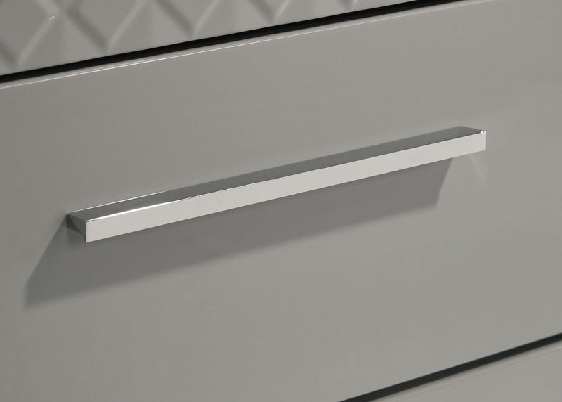 Ives 2-drawer Nightstand Bedside Table Grey High Gloss - 224972