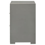 Ives 2-drawer Nightstand Bedside Table Grey High Gloss - 224972