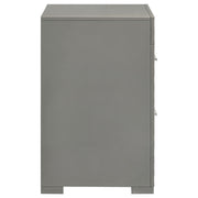 Ives 2-drawer Nightstand Bedside Table Grey High Gloss - 224972
