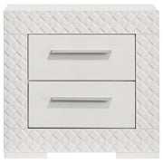 Ives 2-drawer Nightstand Bedside Table White High Gloss - 224942