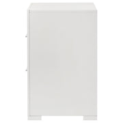 Ives 2-drawer Nightstand Bedside Table White High Gloss - 224942