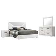 Ives 4-piece Eastern King Bedroom Set White High Gloss - 224941KE-S4