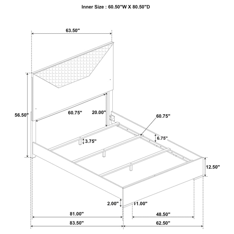 Ives 4-piece Queen Bedroom Set Grey High Gloss - 224971Q-S4