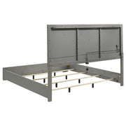 Ives 5-piece Eastern King Bedroom Set Grey High Gloss - 224971KE-S5