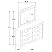 Ives 6-drawer Dresser and Mirror Grey High Gloss - 224973M