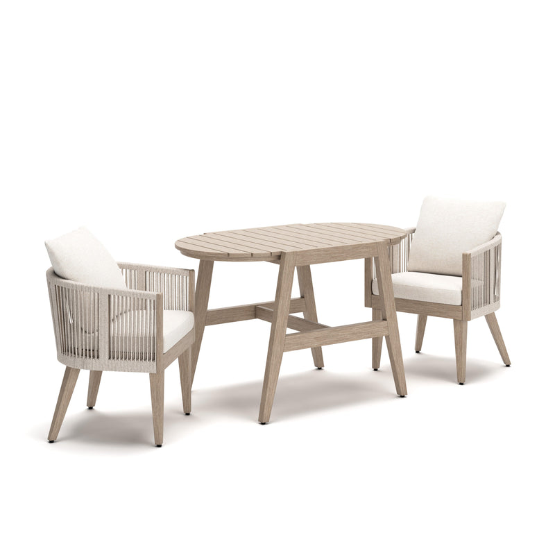 Ivory Vine Beige Outdoor Table/Chairs (Set of 3) - PCP352-050
