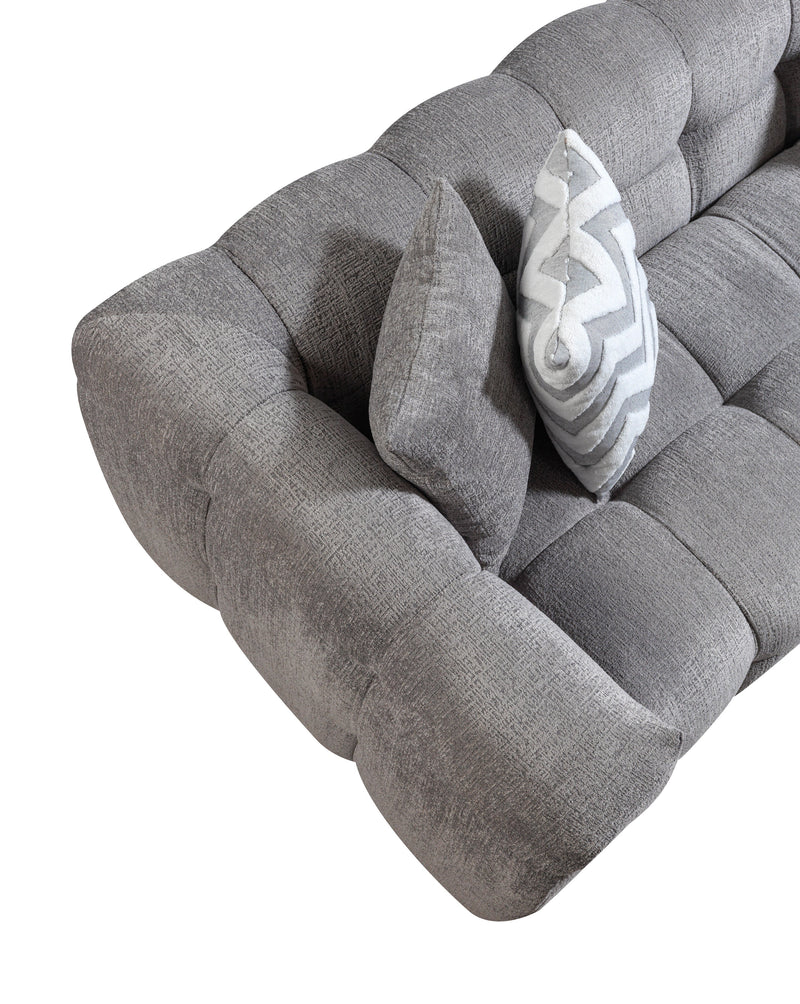 Ivy Gray Boucle RAF Sectional - DMV FurnitureSectional