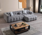 Ivy Gray Boucle RAF Sectional - DMV FurnitureSectional