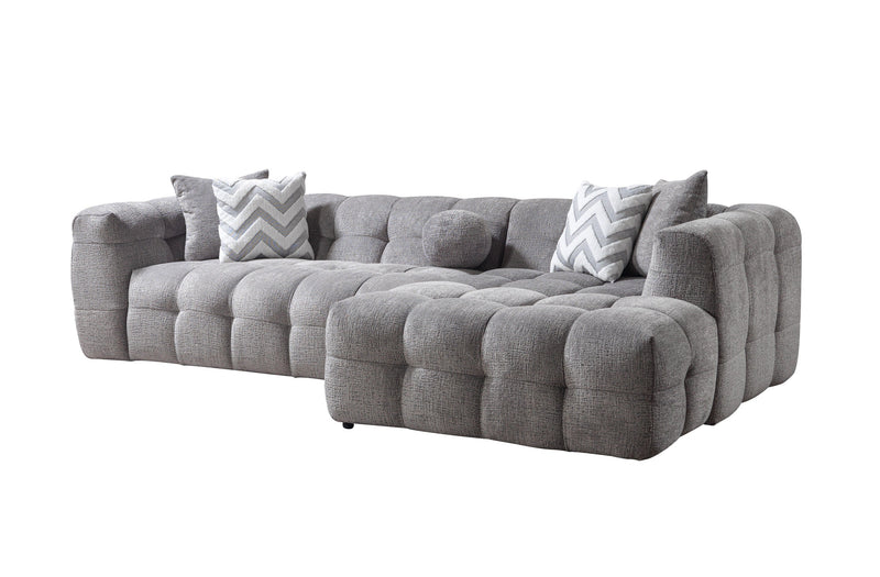 Ivy Gray Boucle RAF Sectional - DMV FurnitureSectional