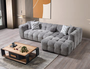 Ivy Gray Boucle RAF Sectional - DMV FurnitureSectional
