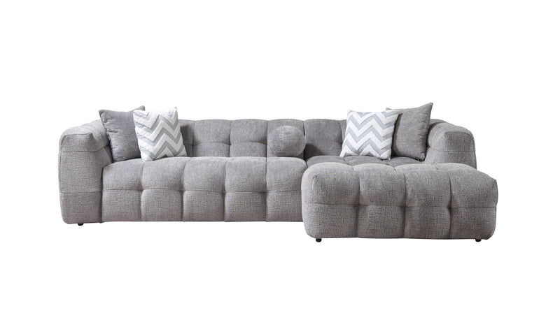 Ivy Gray Boucle RAF Sectional - DMV FurnitureSectional