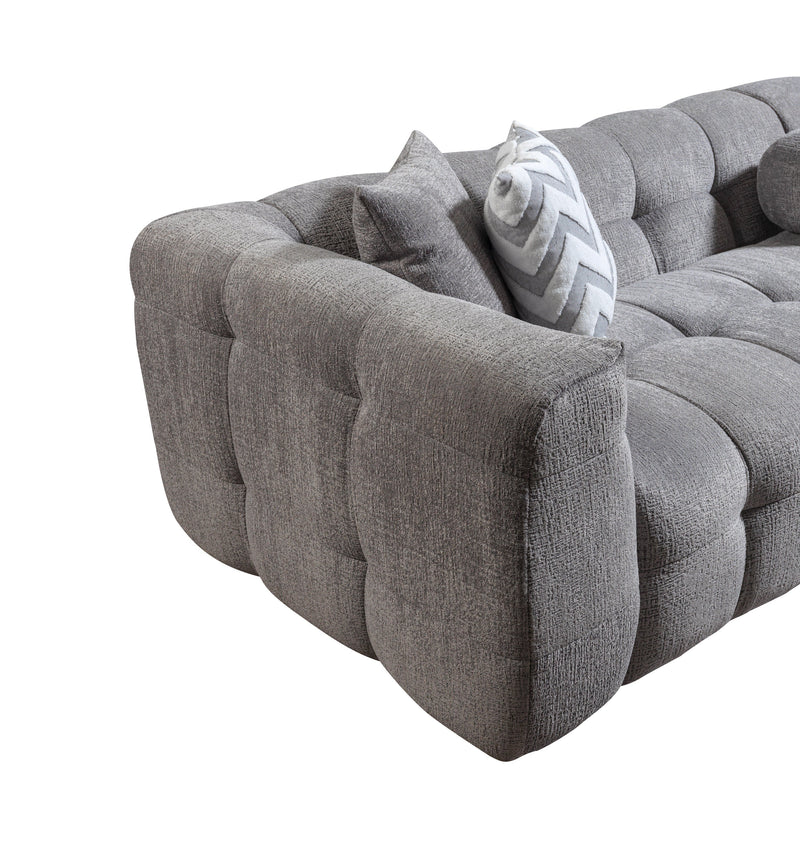 Ivy Gray Boucle RAF Sectional - DMV FurnitureSectional