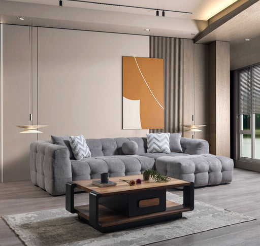 Ivy Gray Boucle RAF Sectional - DMV FurnitureSectional