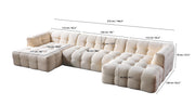 Ivy Ivory Boucle Double Chaise 146" Sectional - IVYIVR-USEC