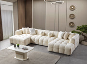 Ivy Ivory Boucle Double Chaise 146" Sectional - IVYIVR-USEC