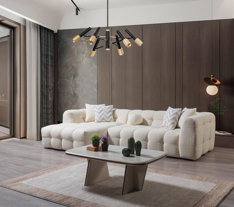 Ivy Ivory Boucle LAF 110" Sectional - IVYIVORY-LSEC