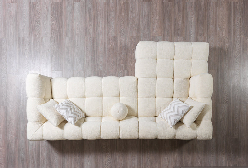 Ivy Ivory Boucle LAF 110" Sectional - IVYIVORY-LSEC