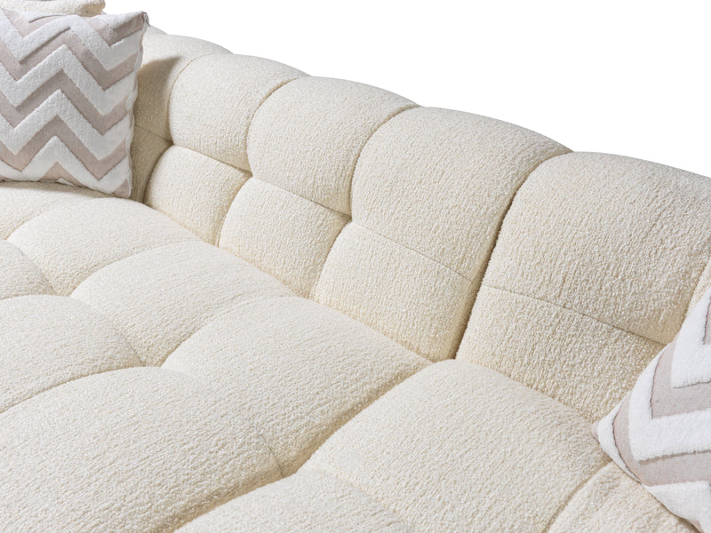 Ivy Ivory Boucle RAF Sectional - DMV FurnitureSectional