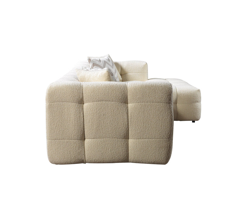 Ivy Ivory Boucle RAF Sectional - DMV FurnitureSectional